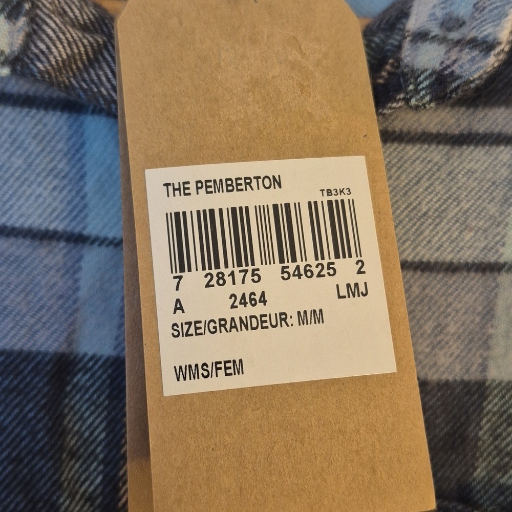 NWT Woolrich Pemberton Plaid Flannel Shirt - Women's Size Medium Gray Pink - Picture 5 of 9